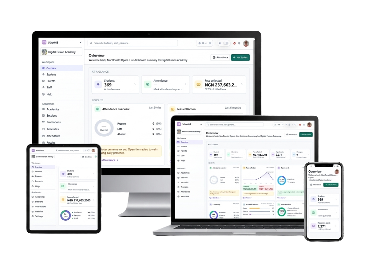 SchoolOS Dashboard Interface